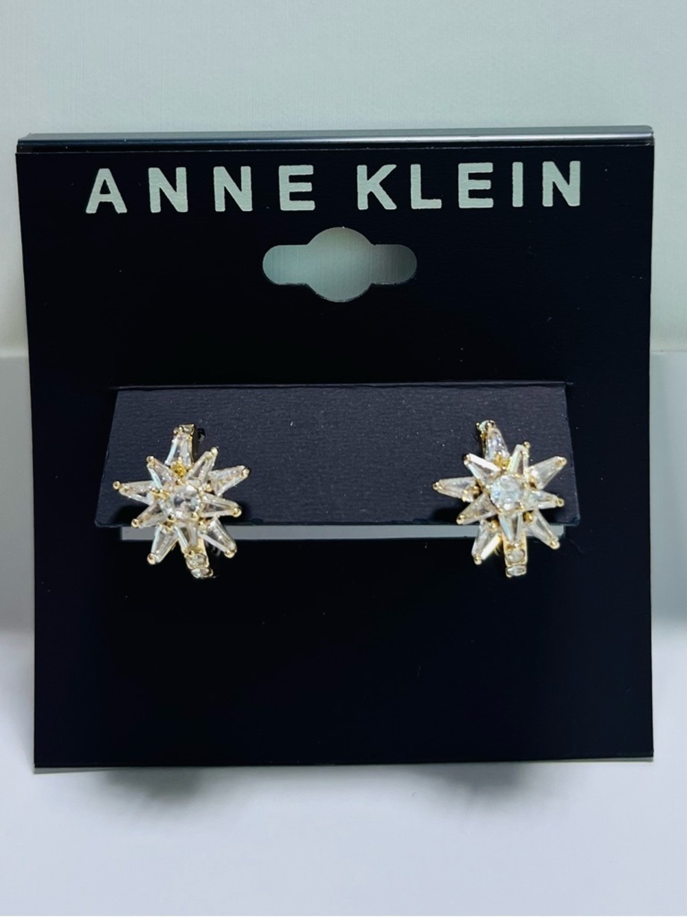Anne Klein Gold-Tone Small Cubic Zirconia Starburst Hoop
Earrings